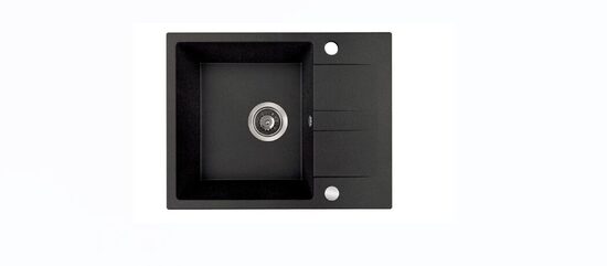 Laveo virtuves izlietne Laut 44x56x17.4cm,ar pusplauktiņu, melna